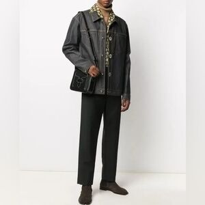 Bottega Vaneta 38 S Twist Lock Indigo Blue Denim Jacket Shirt Fireman IT Kapital